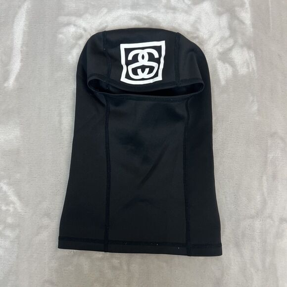 Stussy Ski Mask Black SS Link Logo Balaclava Hat Face Lightweight Stretch Adult - Picture 1 of 8